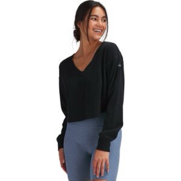 Alo yoga Muse V-neck pullover sweatshirt M - Picture 1 of 5